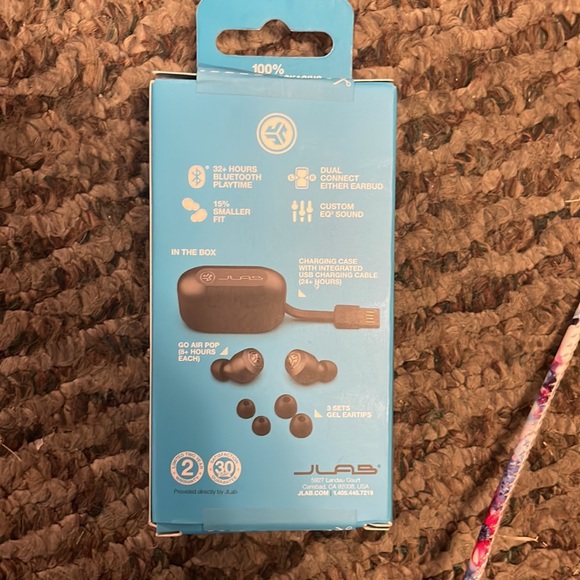 JLab Audio JBuds GoAIRpop Signature Bluetooth Earbuds - black- NEW - Picture 2 of 2